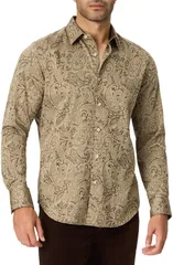 ロバートグラハム メンズ トップス シャツ Robert Graham Hudson Stretch ButtonUp Shirt KHAKI カーキ