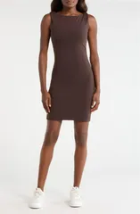 エムピージー レディース ボトムスカート ミニワンピース ギャザー ミニ ノースリーブ MPG Ruched Sculpt Sleeveless Minidress JAVA