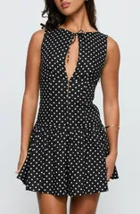 プリンセスポリー レディース トップス ワンピース ドット柄 ドット ミニ リネン Princess Polly Alissea Polka Dot Keyhole Linen Blend Minid