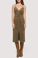 ロストアンドワンダー レディース トップス ワンピース ミディ スエード Lost Wander Urban Fall Faux Suede Midi Dress OLIVE オリーブ