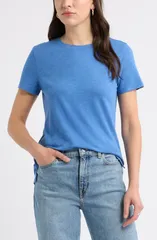 キャスロン レディース トップス シャツ クルーネック コットン Caslon Cotton Blend Crewneck TShirt BLUE GLORY ブルー