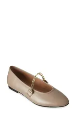 ボス レディース シューズ パンプス BOSS Diana Chain Mary Jane Ballet Flat Women OPEN BROWN ブラウン
