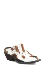 バーン レディース シューズ サンダル レザー Brn Monikah Leather Mule Women OFF WHITE CALF HAIR オフホワイト
