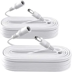★新品★2パック10M / 33Ft電源延長ケーブル、2PCS DC 12V電源アダプター延長コード2.1mm x 5.5mm、CCTVセキュリティカメラIPカメラ用の12V DCアダプター電源または壁充電器と互換性があります（白） 002bb3ec