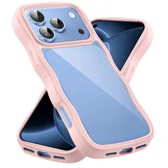 【新品】 Compatible for iPhone 18 Pro Max/iPhone 17 Pro Max ケース クリア かわいい 波状フレーム うねうね 耐衝撃 アイフォン 18 Pro Max / 17 Pro Max スマホケース 滑り止め 人気