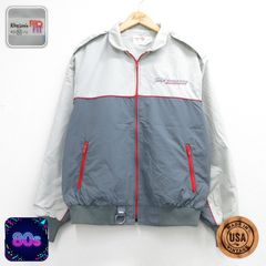 M/古着 キングルイ King Louie 長袖 ナイロン ジャケット メンズ 80年代 80s STRATOS USA製 グレー 26sep08