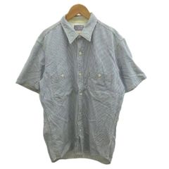 ブルーブルー BLUE BLUE シャツ ブラウス ストライプ柄 レギュラーカラー 胸ポケット 3 水色 ライトブルー /MD ■GY12