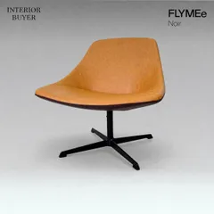 FLYMEe Noir フライミーノワール LOUNGE CHAIR ラウンジ チェア 回転式 レザー キャメル 定価28万