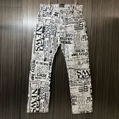 Aries Aries 綿パン Ozzy Lilcy all-over print サイズ33 ホワイト STAR30121 アリーズ