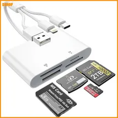 送料無料★【2026最新型 高速安定版】マルチカードリーダー 5in1 Lightning/USB-C/USB-A対応  新着