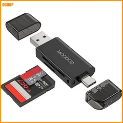 中古 送料無料★MOGOOD USB2.0 SD カードリーダー ダブルコネクタ MicroSD 兼用 UHS-I 対応 SD 即納