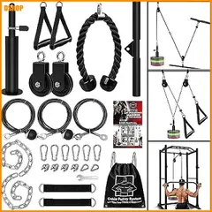 送料無料★フィットネス LATプルダウンおよびリフトプーリーシステムケーブル付き ジムプルダウンマシントライセップスエク アウトレット