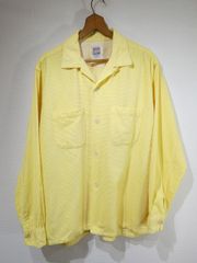 珍品 50s 60s ビンテージ CAMPUS キャンパス 太畝 横生地 コーデュロイ オープンカラー シャツ L 16-16 1/2 ロカビリー 30s 40s オンブレ シャドー
