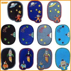 送料無料★YFFSFDC ワッペン 11枚セット 宇宙 アップリケ 大きいサイズ アイロン接着 星球ワッペン デニムパッ アウトレット