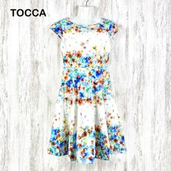 専用　　　　　　　　　　　TOCCA 花柄 刺繍 レース フレアワンピース 2点 美品】TOCCA トッカ 花柄 刺繍 レース ひざ丈 フレア ワンピース 2