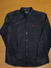 ラルフローレン　RALPH LAUREN　ボタンダウンシャツ　RRL  Polo  アメカジ　ポニー　ワンポイント　ブラック　黒　Lサイズ　ノームコア