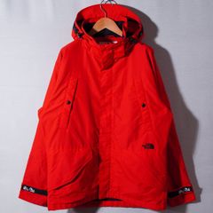ノースフェイス THE NORTH FACE マウンテンパーカー XL レッド ロゴ刺繍 ナイロンジャケット HYVENT ドローコード ストリート オーバーサイズ 古着 P1102