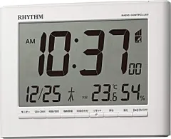 【数量限定】湿度 温度 カレンダー デジタル ホワイト 電波時計 12.9x16.9x2.8cm 目覚まし時計 8RZ2 新着