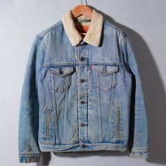 リーバイス Levi’s シェルパ デニムボアジャケット S 大きめ インディゴブルー フェード デニム トラッカージャケット アメカジ ストリート アメリカ 古着 Y131