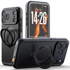 【新品】 iPhone 18 Pro Max ケース 防水 耐衝撃 全面保護 IP68 MagSafe対応 収納式スタンド 米軍MIL規格 防塵 ストラップ付き