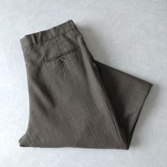 ■古着 RALPH LAUREN ラルフローレン スラックスパンツ 秋冬向けウール100% 2タック 裾ダブル カーキ系 W34L32【WL6907】