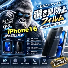【期間限定】★人気商品★プライバシー保護☆安心のゴリラガラス☆【iPhone 16.16e】 覗き見防止強化ガラスフィルム