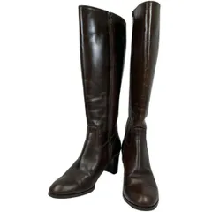 【美品】エイゾー (22.5) ロングブーツ サイドジップ アーモンドトゥ 定番