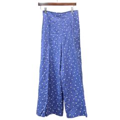 BEAUTY&YOUTH UNITED ARROWS ビューティーアンドユース ユナイテッドアローズ BL LI/DOT HW/W WIDE テレデランリネンドットワイドパンツ S ブルー 15737