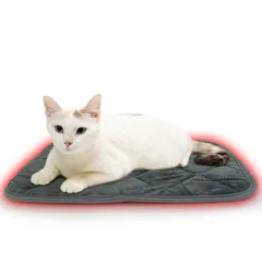 AUPETEK ペット用ホットマット 猫毛布 布団 55*40cm 体温で蓄熱 電気不用 ペット用ブランケット 物理的保温 犬ベッドマット 暖かい 睡眠マット 洗える ふわふわ 保温マット あったか 冬 寒さ対策 グレー