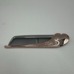■リファ ハート型 折りたたみ コーム 櫛 シルバー メタル製 スリム コンパクト ヘアコーム 中古