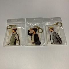Attack Titan Watercolor-style double-sided BIG acrylic keychain featuring Eren, Jean, and Erwin.