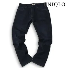 UNIQLO ユニクロ 秋冬 防風ジーンズ★ 裏起毛 テーパード デニム パンツ ジーンズ Sz.34 メンズ 大きいサイズ バイク