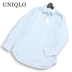 【新品 未使用】 UNIQLO ユニクロ 通年 長袖 ファインクロス チェック ストレッチ スリム シャツ 大きいサイズ Sz.XL メンズ