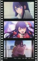[Used] Sticker - Hoshino Ai (Hoodie/Idol Costume/Aqua & Ruby) Film-style sticker "Oshi no Ko Exhibition: Lies and Ai Collaboration Cafe in THE GUEST cafe & diner"