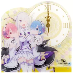 【中古】置き時計・壁掛け時計(キャラクター) [単品] 集合 アクリル時計 「Re：ゼロから始める異世界生活 Re：ゼロから始めるエミリアの誕生日生活 2017 in 渋谷マルイ みんなでお祝い☆エミリアたん バースデーセット」