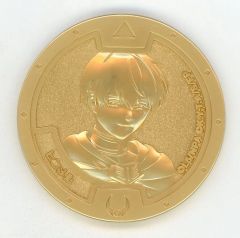 [Used] Ornaments and decorations Himmel Gold Yo-kai Medal "Yo-kai Watch Puni Puni x Funeral"Frieren"Golden Yo-kai Medal Campaign Prize"