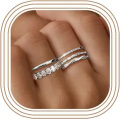 【新着商品】リング レディース 人気 14Kゴールドメッキ ジルコニア 指輪 金属アレルギー対応 シンプル 積み重ね 5点セット おしゃれ 婚約指輪 女性 アクセサリー
