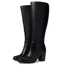 ナチュライザー レディース シューズ ブーツ・レインブーツ Naturalizer Kalina Wide Shaft Black Leather ブラック