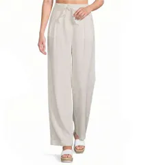 ボルコム レディース ボトムス カジュアルパンツ ワイドレッグ Volcom Bow Chicka High Rise Flat Front Wide Leg Pants Vintage White