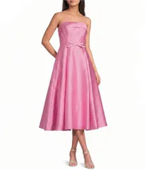 アドリアナ パペル レディース トップス ワンピース A ライン ミニ ミディ ストラップレス Adrianna Papell Strapless Mikado Mini Bow ALine Midi