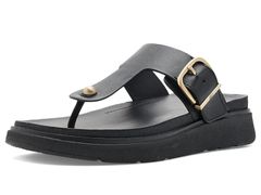 フィットフロップ レディース シューズ サンダル レザー FitFlop GenFF Buckleather ToePost Sandals Black ブラック