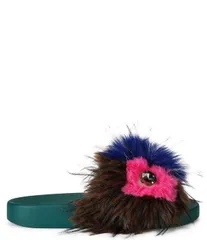 カートジェイガーロンドン レディース シューズ サンダル ロゴ Kurt Geiger London Meena Mascot Signatureagle Logornament Faux Fur S