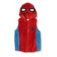 [Brand New] [Marvel] Spider-Man Fleece Vest, Costume Vest, Fluffy, Kids' Clothing, Boys, Size 1