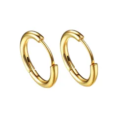 ゴールド ピアス(両耳用) ジュエリー ファッションピアス レディース 8mm 金属アレルギー チタン 両耳用 ピアス フープ リングピアス シンプルデザイン 男女兼用 アクセサリー