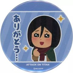 [Used] Badges and Pins Mikasa Ackerman(thank you...) "Attack Titan× Irasutoya Lucky Draw Trading Can Badge