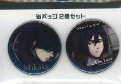 [Used] Badges and Pins 02.Mikasa Ackerman Scene stills version. Set of 2 can badges Attack Titan"