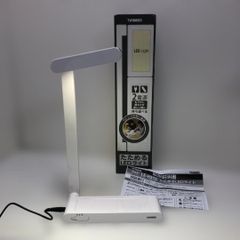 美品 TWINBIRD LE-H315 LEDデスクライト 折りたたみ式 コンパクト 卓上照明 電池AC両対応 持ち運び可 学習用 寝室用 省スペース ホワイト 取説箱付 動作確認済　　260424-3Y
