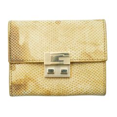美品】GUCCI コインケース 小銭入れ リザード型押し ロゴ金具 箱袋付き