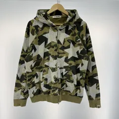 【中古】A BATHING APE　カモフラパーカー　サイズM カーキ スター ア ベイシング エイプ[19]