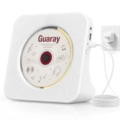 Gueray CDプレーヤー Bluetooth5.0送受信 ステレオスピーカー内蔵 おしゃれ 寝室インテリア MP3対応 給電式 デスクトップ用